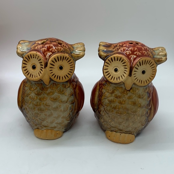 Meritage SWEET HOOT Salt and Pepper Set and Sugar Jars Set!  6 pieces!  OWLS! - Picture 4 of 13
